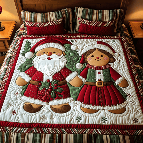 Holiday Gingerbread Snuggles 3-Piece Quilted Bedding Set NCU0TH2216