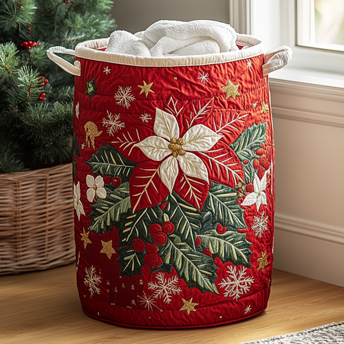 Holiday Glow Quilted Laundry Basket NCU0DDK1086
