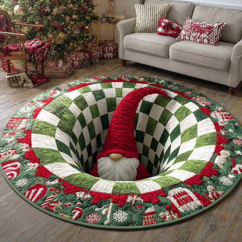 Holiday Gnome Joy Round Carpet NCU0TD1278