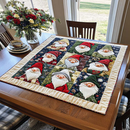 Holiday Gnome Patch Quilted Table Topper NCU0NNT1525