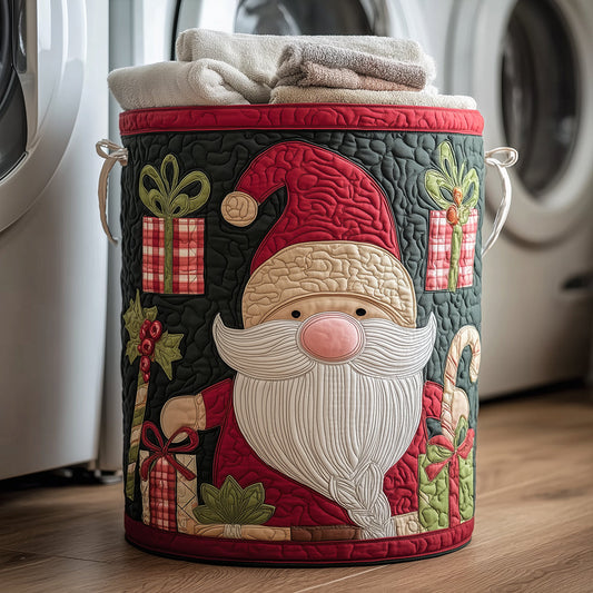Holiday Gnome Quilted Laundry Basket NCU0TH3141