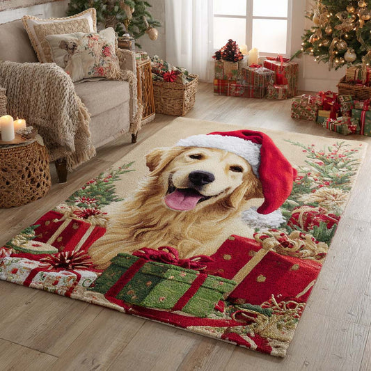 Holiday Golden Retriever Area Rug NCU0HH516