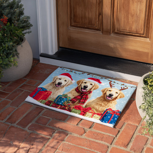 Holiday Golden Retriever Doormat NCU0HH653