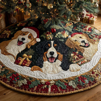 Holiday Harmony Christmas Quilted Tree Skirt NCU0DQQ025