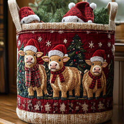 Holiday Hooves Quilted Laundry Basket NCU0DV966