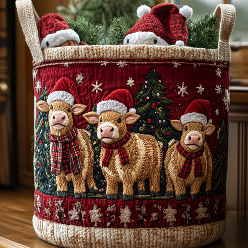 Holiday Hooves Quilted Laundry Basket NCU0DV966