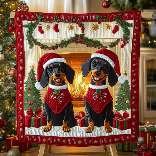 Holiday Hot Dog Quilted Blanket NCU0DK1385