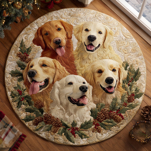Holiday Hounds Quilted Round Mat NCU0DV1167
