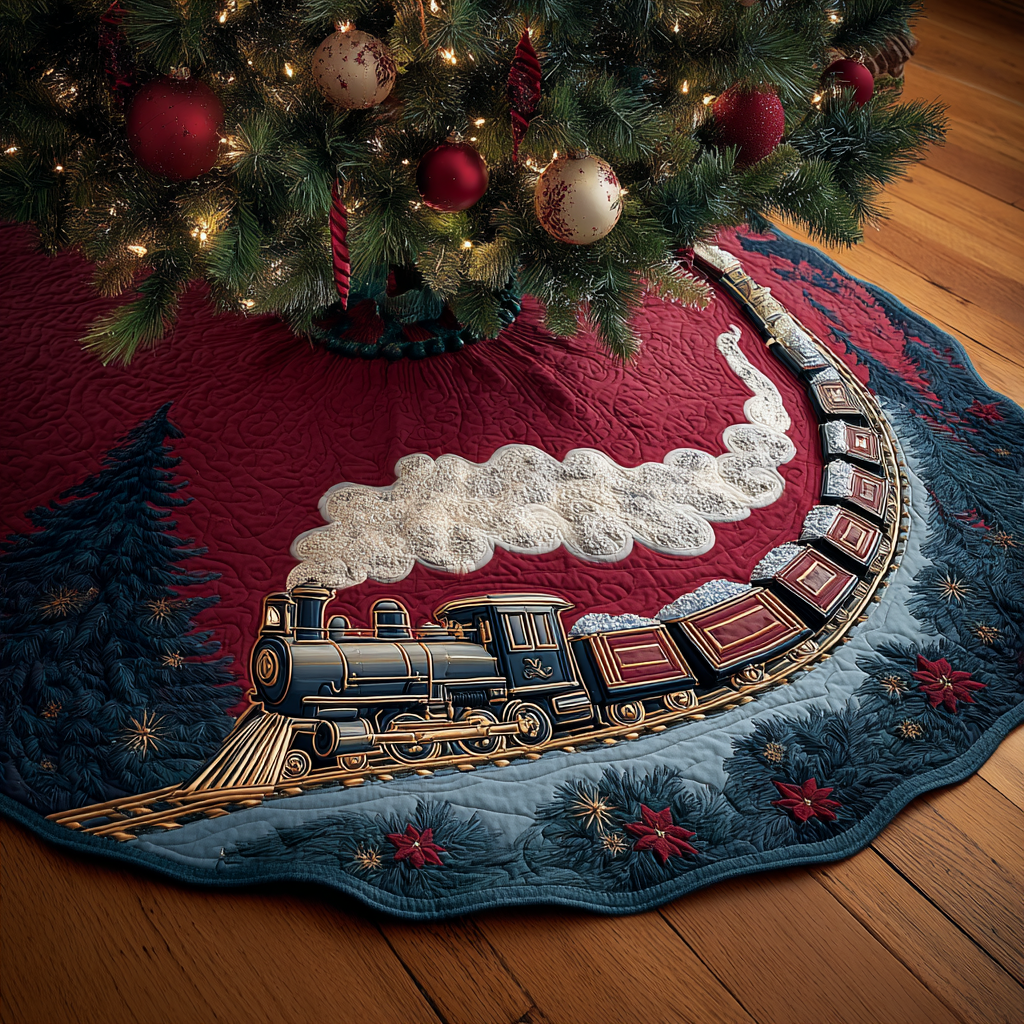 Holiday Journey Christmas Quilted Tree Skirt NCU0DDK1842
