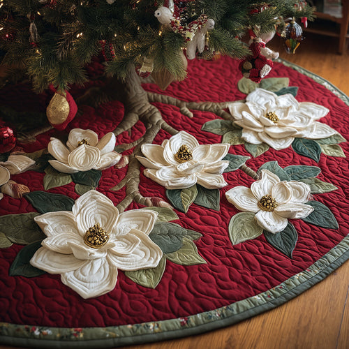 Holiday Magnolia Christmas Quilted Tree Skirt NCU0DV1380