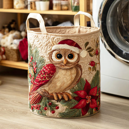 Holiday Owl Quilted Laundry Basket NCU0NTD363