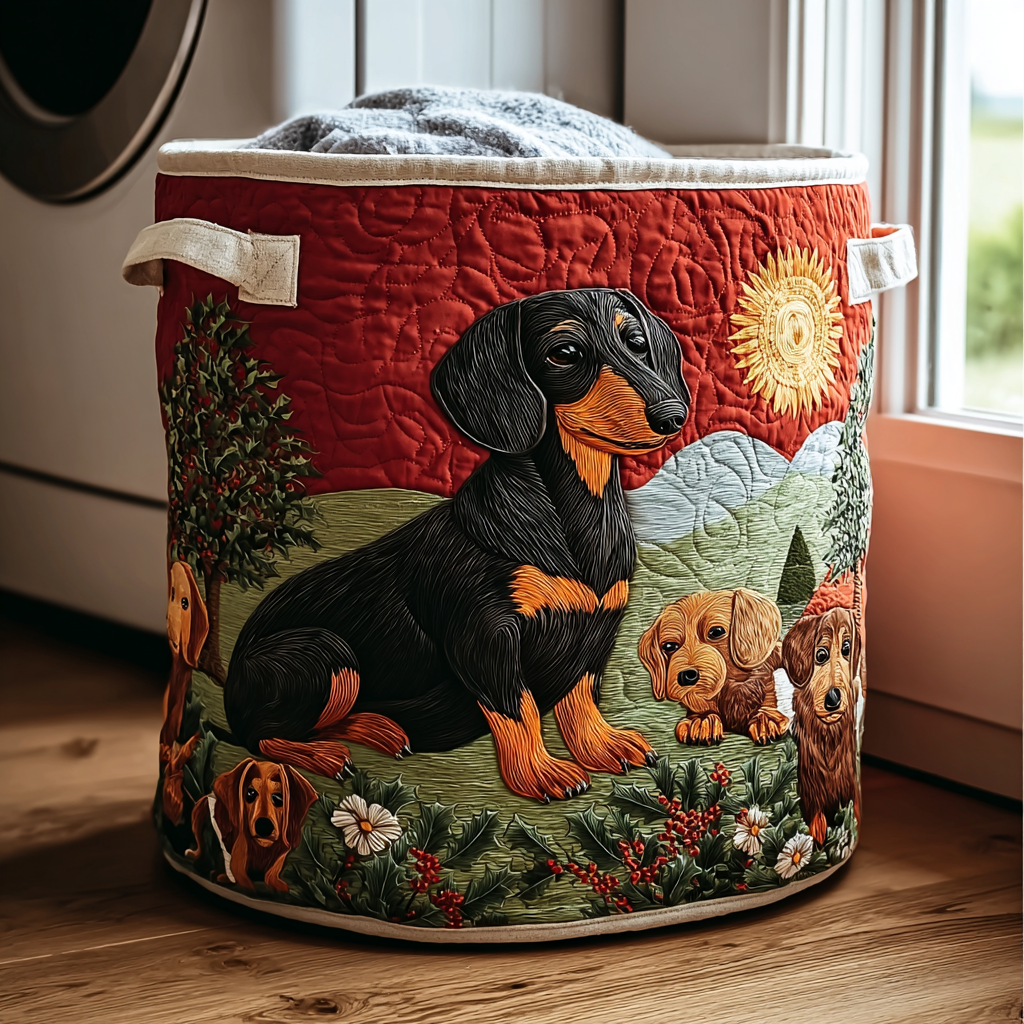 Holiday Paws Quilted Laundry Basket NCU0DDK1366