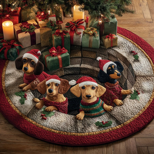 Holiday Paws Quilted Round Mat NCU0DV1254