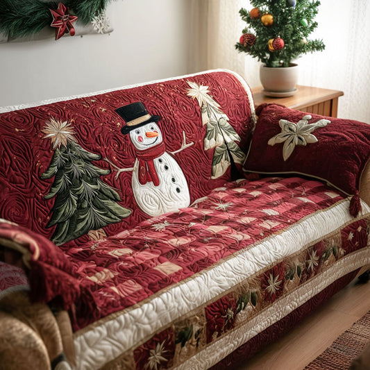 Holiday Plaid Charm Quilted Sofa Cover NCU0PT9775