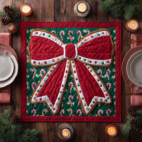 Holiday Ribbon Quilted Table Topper NCU0NXD157