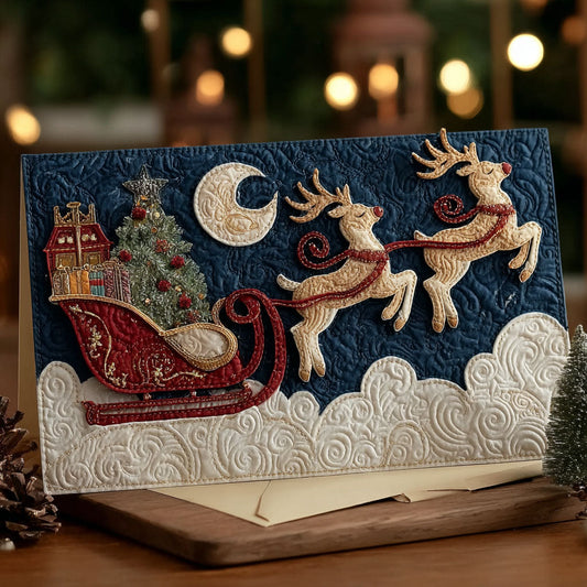 Holiday Skyline Ride Quilted Fabric Postcard NCU0PTT2351