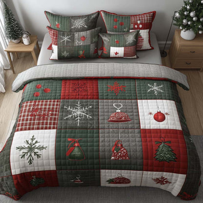 Holiday Sparkle 3-Piece Quilted Bedding Set NCU0PTT1557