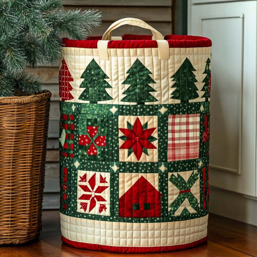 Holiday Star Quilted Laundry Basket NCU0NXD220