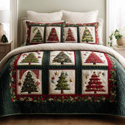 Holiday Trees 3-Piece Quilted bedding Set NCU0NNT1701