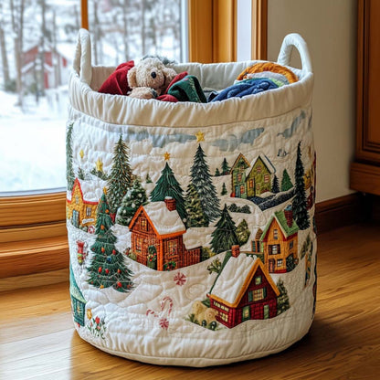 Holiday Village Quilted Laundry Basket NCU0NNT1645