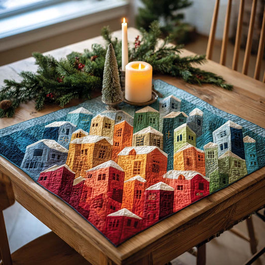Holiday Village Quilted Table Topper NCU0NXD266
