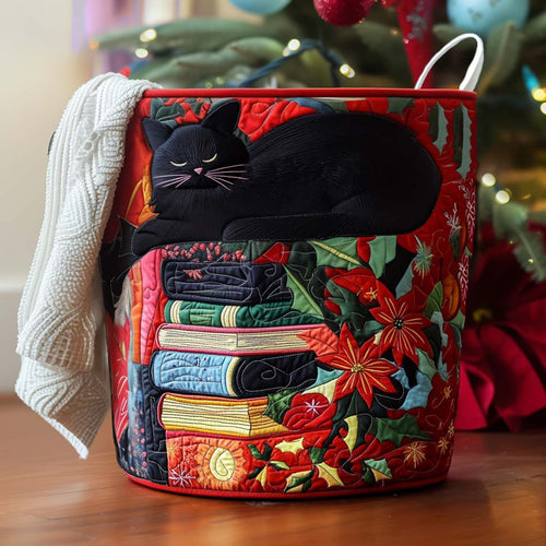 Holiday Whisker Reads Quilted Laundry Basket NCU0PTT1501