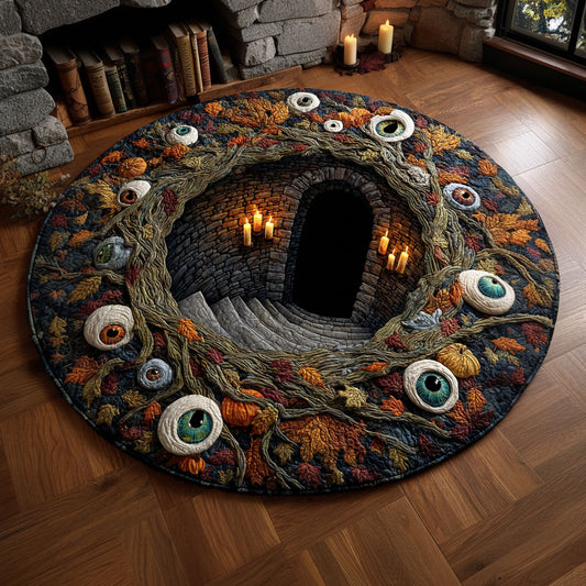 Hollow of Endless Eyes Quilted Round Mat NCU0PTT3228