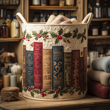 Holly Book Quilted Laundry Basket NCU0NTV639