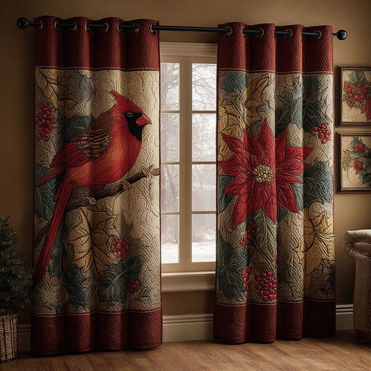 Holly Cardinal Quilted Curtains NCU0HNH576