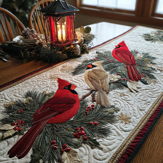 Holly Flight Quilted Table Runner NCU0DV1171
