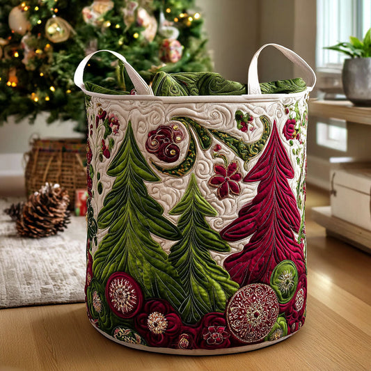 Holly Glow Quilted Laundry Basket NCU0PTT1338