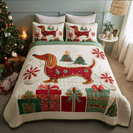 Holly Hound 3-Piece Quilted Bedding Set NCU0PTT1457