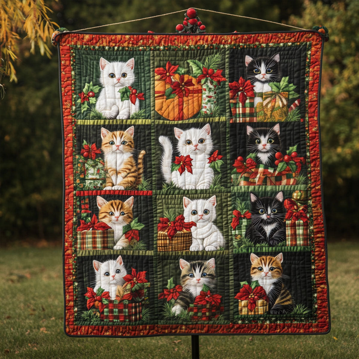 Holly Jolly Cats Quilted Blanket NCU0PT1370