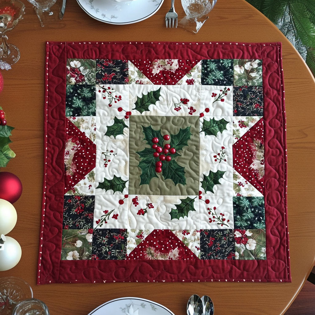 Holly Jolly Charm Quilted Table Topper NCU0PTT1250
