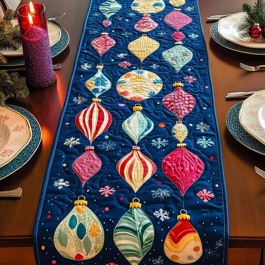 Holly Jolly Glow Quilted Table Runner NCU0DV1066