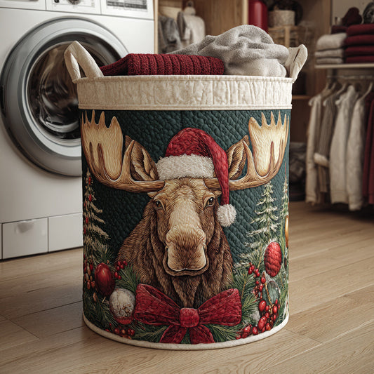 Holly Moose Quilted Laundry Basket NCU0HNH281