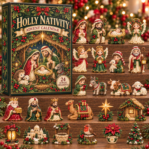 CHRISTMAS KICKOFF 40% OFF - Holly Nativity Advent Calendar 2026 - 24-Day Festive Countdown, Acrylic Charms Blind Box - Gift For Family NCU0NTD2224
