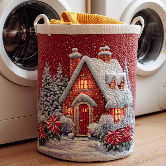 Holly Night Quilted Laundry Basket NCU0NTD132