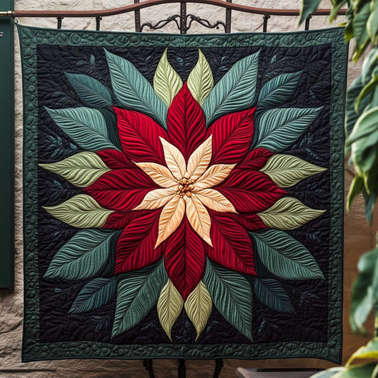 Holly Petals Quilted Blanket NCU0NT1502