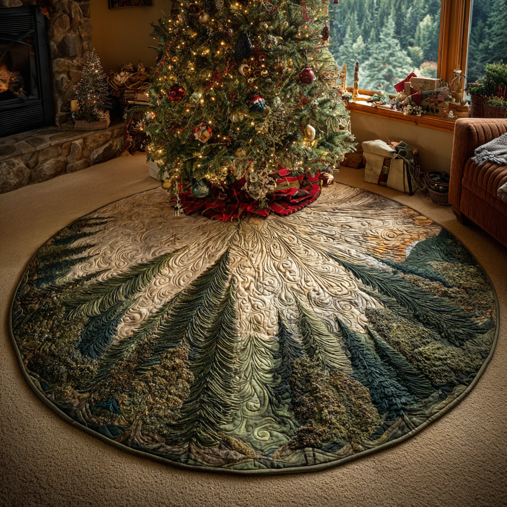 Holly Pine Wilderness Christmas Quilted Tree Skirt NCU0DV1455