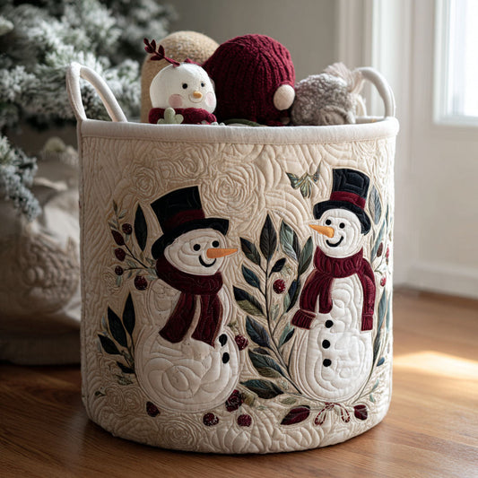 Holly Snowcap Quilted Laundry Basket NCU0PTT1323