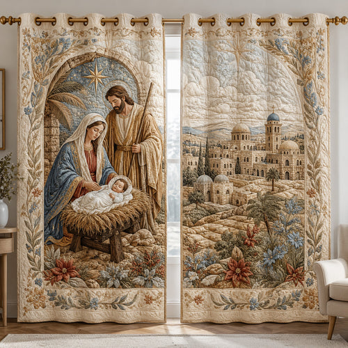 Holy Bethlehem Journey Quilted Curtains NCU0HNH1212