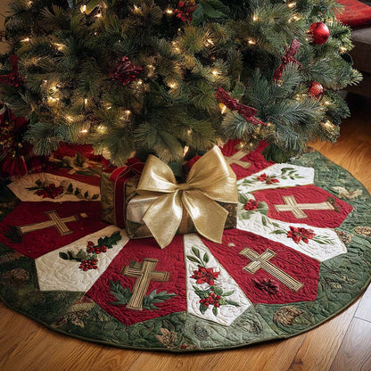 Holy Cross Night Christmas Quilted Tree Skirt NCU0NNT2489