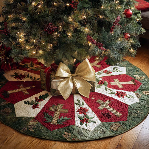 Holy Cross Night Christmas Quilted Tree Skirt NCU0NNT2489