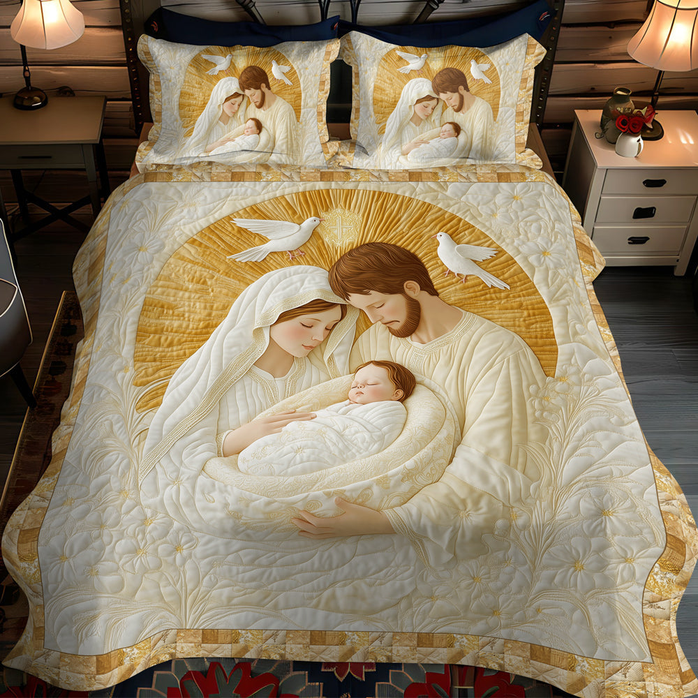 Holy Family 3-Piece Quilted Bedding Set NCU0TL1742
