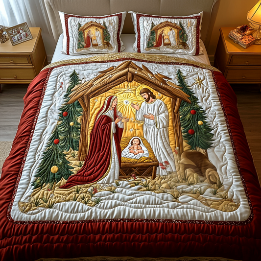 Holy Family Haven 3-Piece Quilted Bedding Set NCU0VH845