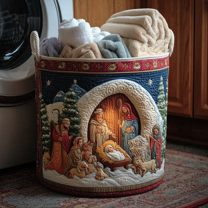 Holy Family Quilted Laundry Basket NCU0TH3279
