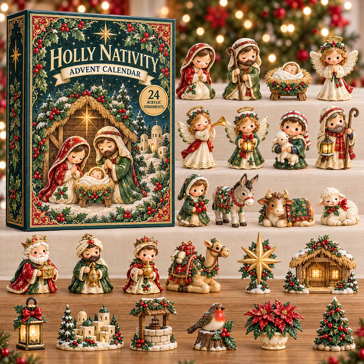 CHRISTMAS KICKOFF 40% OFF - Holy Nativity Advent Calendar 2026 - 24-Day Festive Countdown, Acrylic Charms Blind Box - Gift For Family NCU0NTD2217
