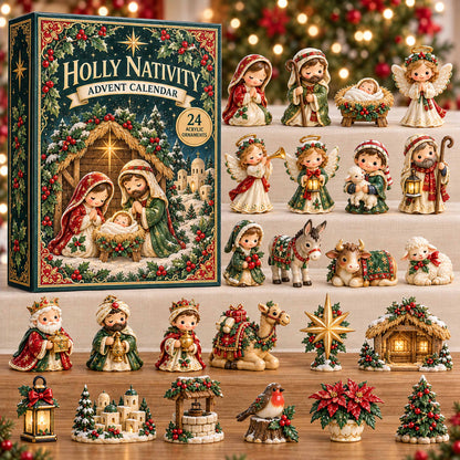 CHRISTMAS KICKOFF 40% OFF - Holy Nativity Advent Calendar 2026 - 24-Day Festive Countdown, Acrylic Charms Blind Box - Gift For Family NCU0NTD2217