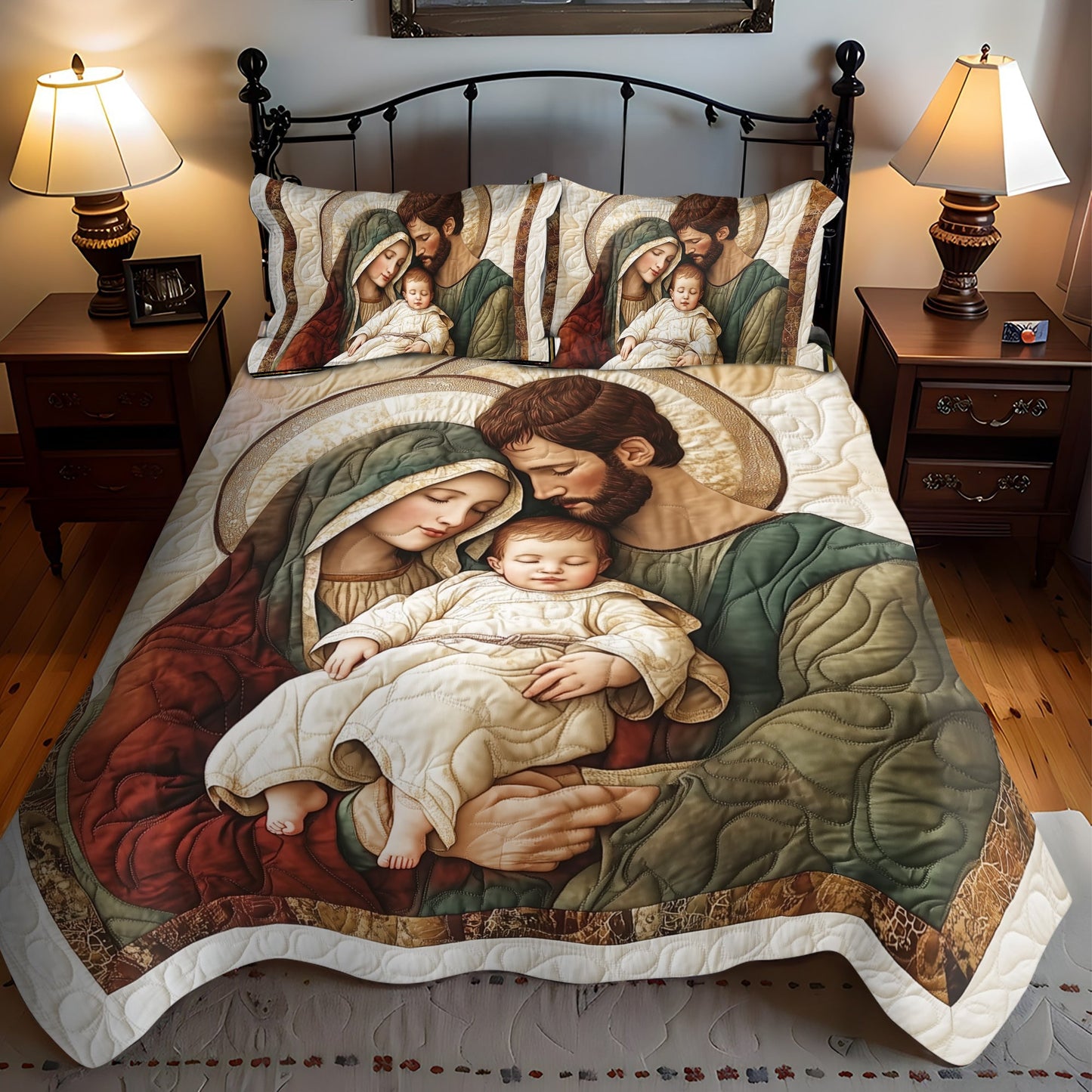 Holy Night Comfort 3-Piece Quilted Bedding Set NCU0VL752